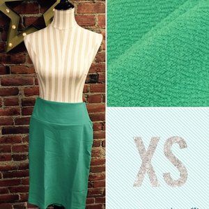 LuLaRoe LLR Cassie pencil stretchy skirt ★ teal/aqua solid ★ size XS